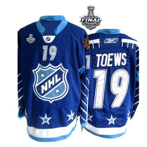 Jonathan Toews Jersey Reebok Chicago Blackhawks 19 Premier Blue With 2013 Stanley Cup Finals NHL Jersey