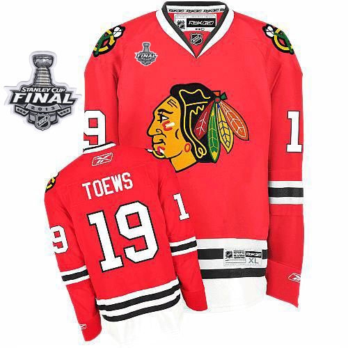 Jonathan Toews Jersey Youth Reebok Chicago Blackhawks 19 Premier Red Home With 2013 Stanley Cup Finals NHL Jersey
