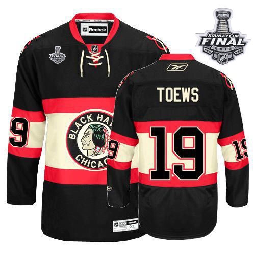 Jonathan Toews Jersey Youth Reebok Chicago Blackhawks 19 Premier Black New Third With 2013 Stanley Cup Finals NHL Jersey