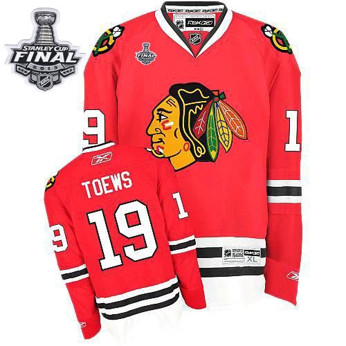Jonathan Toews Jersey Reebok Chicago Blackhawks 19 Premier Red Home Man With 2013 Stanley Cup Finals NHL Jersey
