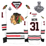 Antti Niemi Jersey Reebok Chicago Blackhawks 31 Authentic White Man With 2013 Stanley Cup Finals NHL Jersey