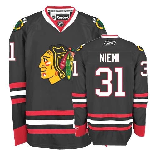 Antti Niemi Jersey Reebok Chicago Blackhawks 31 Premier Black Man NHL Jersey