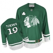 Jonathan Toews Jersey Reebok Chicago Blackhawks 19 Premier Green St Pattys Day NHL Jersey