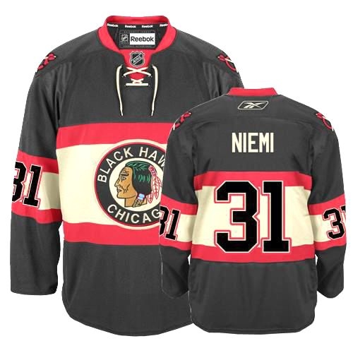 Antti Niemi Jersey Reebok Chicago Blackhawks 31 Premier Black New Third Man NHL Jersey