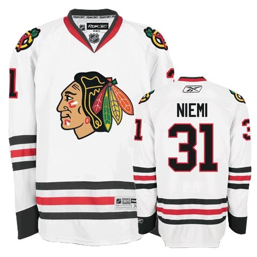 Antti Niemi Jersey Youth Reebok Chicago Blackhawks 31 Premier White NHL Jersey