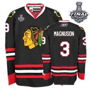 Keith Magnuson Jersey Reebok Chicago Blackhawks 3 Premier Black Man With 2013 Stanley Cup Finals NHL Jersey