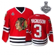 Keith Magnuson Jersey CCM Chicago Blackhawks 3 Authentic Red Throwback Man With 2013 Stanley Cup Finals NHL Jersey