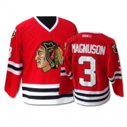 Keith Magnuson Jersey CCM Chicago Blackhawks 3 Authentic Red Throwback Man NHL Jersey