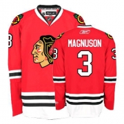 Keith Magnuson Jersey Reebok Chicago Blackhawks 3 Authentic Red Home Man NHL Jersey