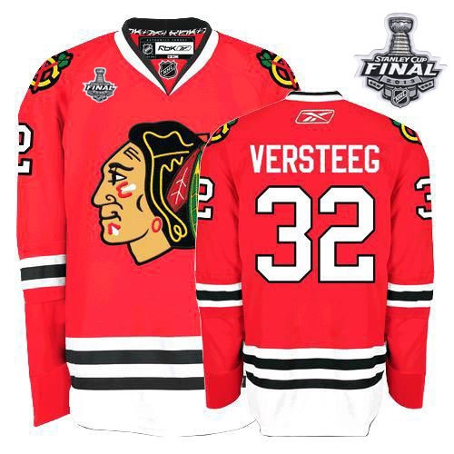 Kris Versteeg Jersey Reebok Chicago Blackhawks 32 Authentic Red Man With 2013 Stanley Cup Finals NHL Jersey