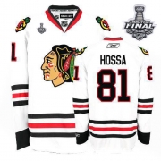 Marian Hossa Jersey Reebok Chicago Blackhawks 81 Premier White Man With 2013 Stanley Cup Finals NHL Jersey