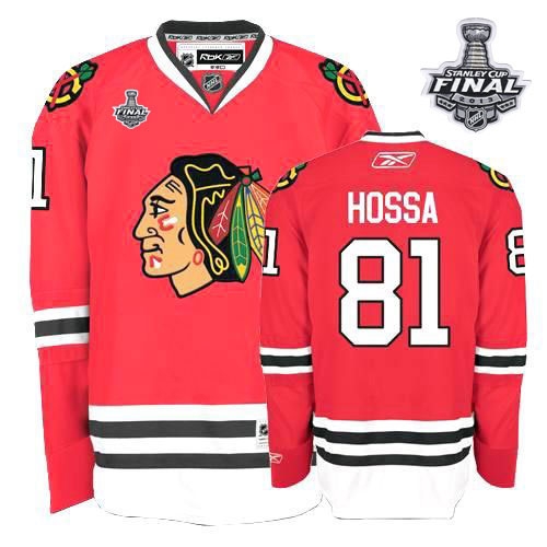 Marian Hossa Jersey Reebok Chicago Blackhawks 81 Premier Red Home Man With 2013 Stanley Cup Finals NHL Jersey