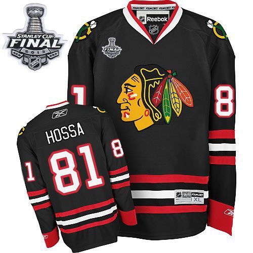 Marian Hossa Jersey Youth Reebok Chicago Blackhawks 81 Authentic White With 2013 Stanley Cup Finals NHL Jersey