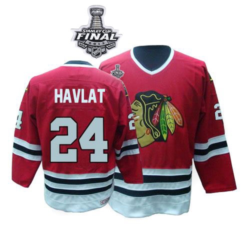 Martin Havlat Jersey CCM Chicago Blackhawks 24 Red Throwback Premier With 2013 Stanley Cup Finals NHL Jersey