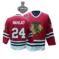 Martin Havlat Jersey CCM Chicago Blackhawks 24 Red Throwback Authentic With 2013 Stanley Cup Finals NHL Jersey