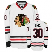Marty Turco Jersey Reebok Chicago Blackhawks 30 White Premier NHL Jersey