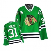 Antti Niemi Jersey Reebok Chicago Blackhawks 31 Authentic Green Man NHL Jersey