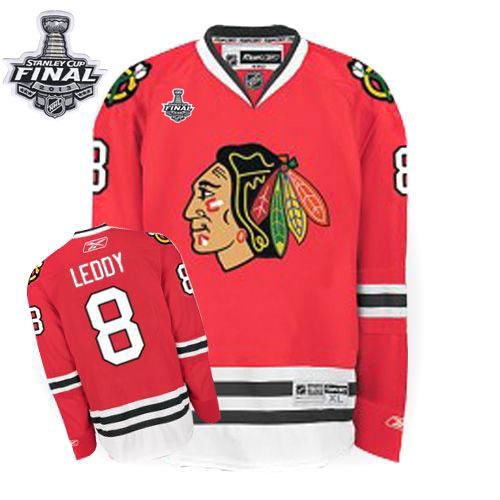 Nick Leddy Jersey Youth Reebok Chicago Blackhawks 8 Red Authentic With 2013 Stanley Cup Finals NHL Jersey
