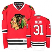 Antti Niemi Jersey Reebok Chicago Blackhawks 31 Authentic Red Home Man NHL Jersey