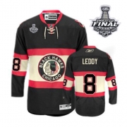 Nick Leddy Jersey Reebok Chicago Blackhawks 8 Black New Third Premier With 2013 Stanley Cup Finals NHL Jersey
