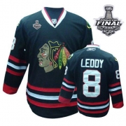 Nick Leddy Jersey Reebok Chicago Blackhawks 8 Black Authentic With 2013 Stanley Cup Finals NHL Jersey