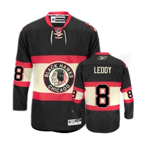 Nick Leddy Jersey Reebok Chicago Blackhawks 8 Black New Third Authentic NHL Jersey