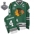 Niklas Hjalmarsson Jersey Reebok Chicago Blackhawks 4 Green Authentic With 2013 Stanley Cup Finals NHL Jersey