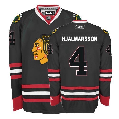 Niklas Hjalmarsson Jersey Reebok Chicago Blackhawks 4 Black Premier NHL Jersey