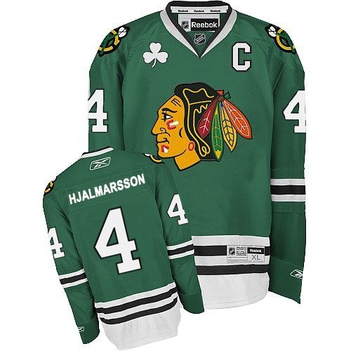 Niklas Hjalmarsson Jersey Reebok Chicago Blackhawks 4 Green Premier NHL Jersey
