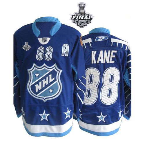 Patrick Kane Jersey Reebok Chicago Blackhawks 88 Authentic Blue With 2013 Stanley Cup Finals NHL Jersey