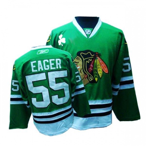 Ben Eager Jersey Reebok Chicago Blackhawks 55 Premier Green Man NHL Jersey