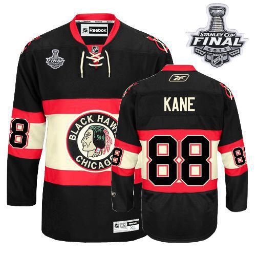 Patrick Kane Jersey Reebok Chicago Blackhawks 88 Premier Green Man With 2013 Stanley Cup Finals NHL Jersey