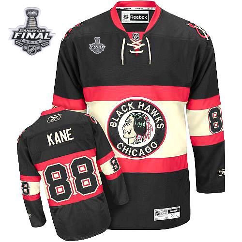 Patrick Kane Jersey Youth Reebok Chicago Blackhawks 88 Authentic Black New Third With 2013 Stanley Cup Finals NHL Jersey