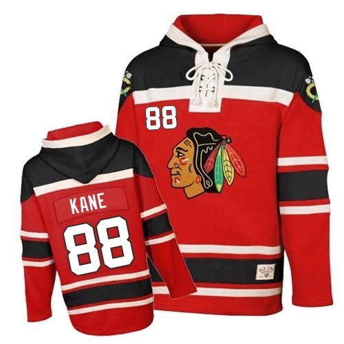 Patrick Kane Jersey Reebok Chicago Blackhawks 88 Red Sawyer Hooded Sweatshirt Premier NHL Jersey