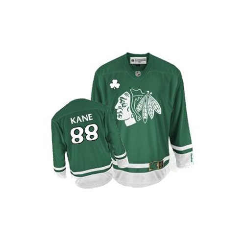 Patrick Kane Jersey Reebok Chicago Blackhawks 88 Authentic Green St Pattys Day NHL Jersey