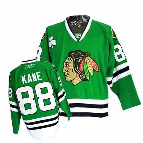 Patrick Kane Jersey Youth Reebok Chicago Blackhawks 88 Premier Green NHL Jersey