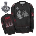 Patrick Sharp Jersey Reebok Chicago Blackhawks 10 Black Accelerator Authentic With 2013 Stanley Cup Finals NHL Jersey