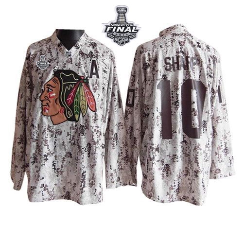 Patrick Sharp Jersey Reebok Chicago Blackhawks 10 Camouflage Authentic With 2013 Stanley Cup Finals NHL Jersey