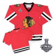 Blank Jersey Youth Reebok Chicago Blackhawks Authentic Red With 2013 Stanley Cup Finals NHL Jersey