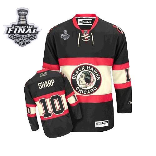 Patrick Sharp Jersey Reebok Chicago Blackhawks 10 Authentic Black New Third Man With 2013 Stanley Cup Finals NHL Jersey
