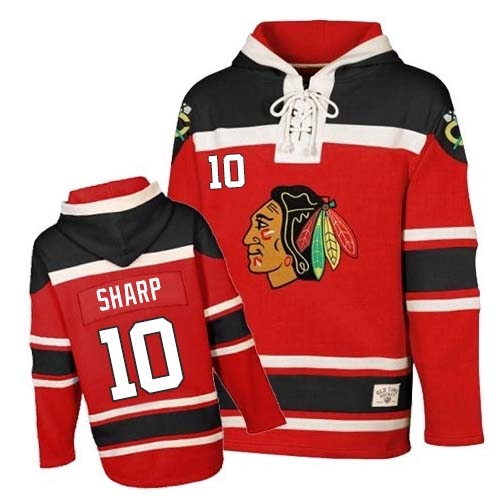 Patrick Sharp Jersey Reebok Chicago Blackhawks 10 Red Sawyer Hooded Sweatshirt Authentic NHL Jersey