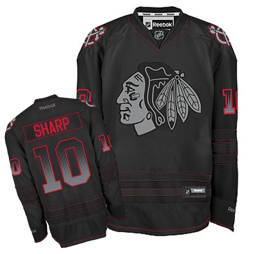 Patrick Sharp Jersey Reebok Chicago Blackhawks 10 Black Accelerator Authentic NHL Jersey