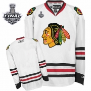 Blank Jersey Reebok Chicago Blackhawks Premier White Man With 2013 Stanley Cup Finals NHL Jersey