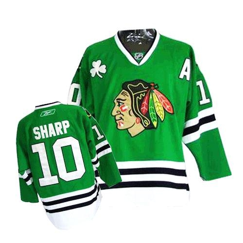 Patrick Sharp Jersey Reebok Chicago Blackhawks 10 Premier Green Man NHL Jersey