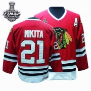Stan Mikita Jersey CCM Chicago Blackhawks 21 Premier Red Throwback Man With 2013 Stanley Cup Finals NHL Jersey
