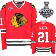 Stan Mikita Jersey Reebok Chicago Blackhawks 21 Premier Red Home Man With 2013 Stanley Cup Finals NHL Jersey