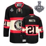 Stan Mikita Jersey Reebok Chicago Blackhawks 21 Authentic Black New Third Man With 2013 Stanley Cup Finals NHL Jersey