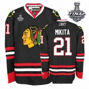 Stan Mikita Jersey Reebok Chicago Blackhawks 21 Authentic Black Man With 2013 Stanley Cup Finals NHL Jersey