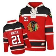 Stan Mikita Jersey Old Time Hockey Chicago Blackhawks 21 Red Sawyer Hooded Sweatshirt Premier NHL Jersey