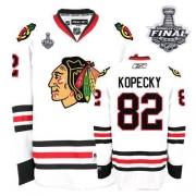 Tomas Kopecky Jersey Reebok Chicago Blackhawks 82 Premier White Man With 2013 Stanley Cup Finals NHL Jersey